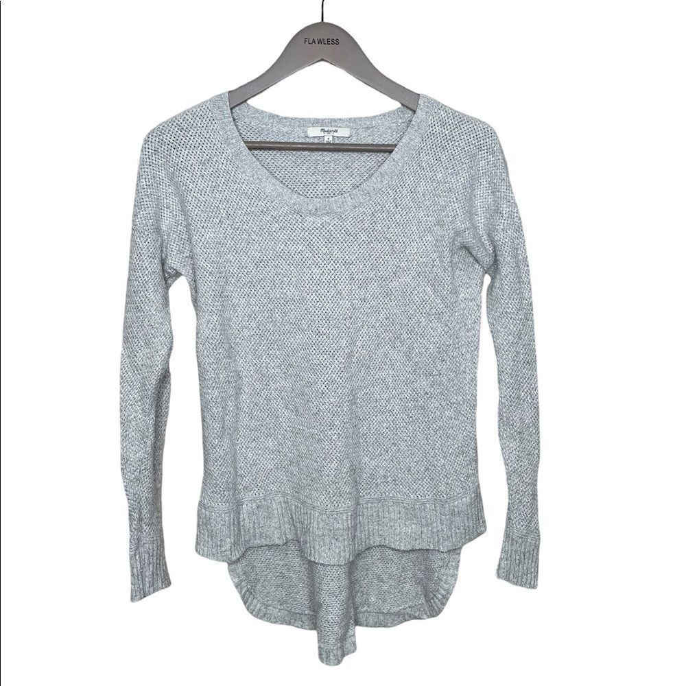 Madewell Grey Wafflesweater W Curved Hem